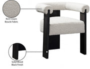 Barrel Boucle Fabric Upholstered Dining Chair in Cream - 565Cream-C