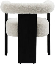 Barrel Boucle Fabric Upholstered Dining Chair in Cream - 565Cream-C