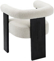 Barrel Boucle Fabric Upholstered Dining Chair in Cream - 565Cream-C