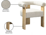 Barrel Boucle Fabric Upholstered Dining Chair in Cream - 566Cream-C
