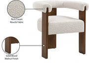 Barrel Cream Boucle Fabric Upholstered Dining Chair in Cream - 562Cream-C