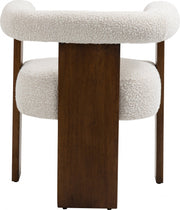 Barrel Cream Boucle Fabric Upholstered Dining Chair in Cream - 562Cream-C