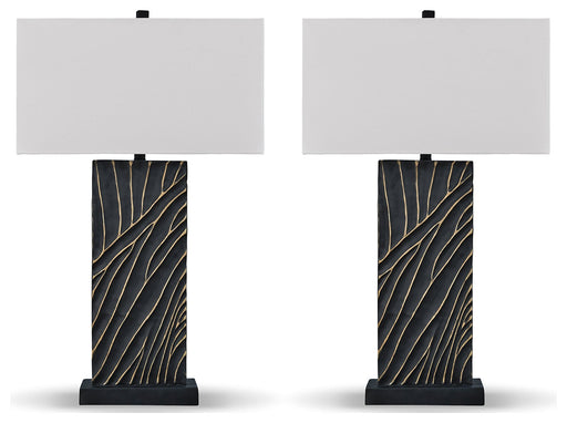 Bartlen 2-Piece Table Lamp Set in Black/Gold Finish - PKG019349