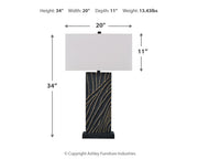 Bartlen 2-Piece Table Lamp Set in Black/Gold Finish - PKG019349