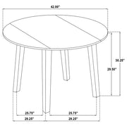 Barton 5-piece Round Wood Dining Table Set Dark Brown - 150340
