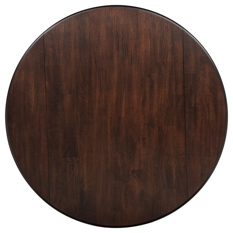 Barton 5-piece Round Wood Dining Table Set Dark Brown - 150340