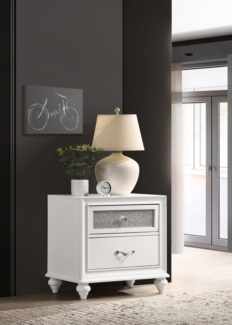 Barzini 2-drawer Nightstand White - 205892