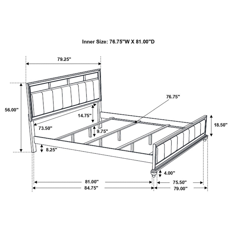 Barzini 4-piece Eastern King Bedroom Set White - 205891KE-S4