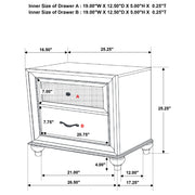 Barzini 4-piece Eastern King Bedroom Set White - 205891KE-S4