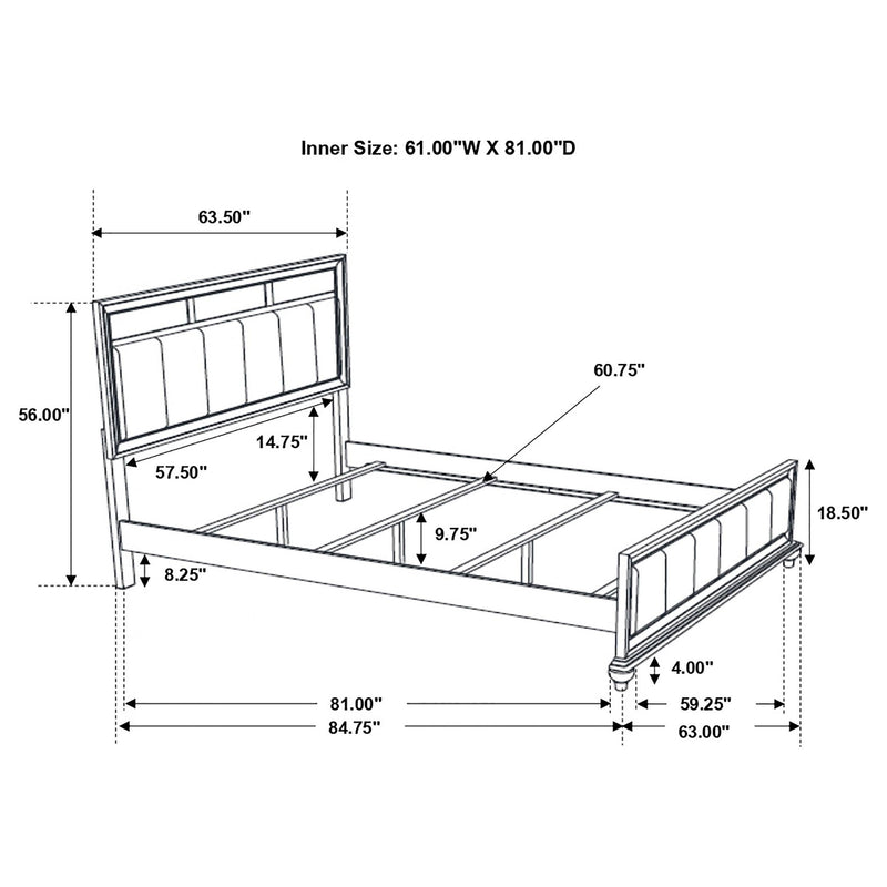 Barzini 4-piece Queen Bedroom Set White - 205891Q-S4