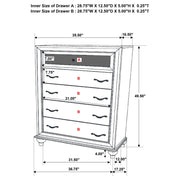 Barzini 5-drawer Bedroom Chest White - 205895
