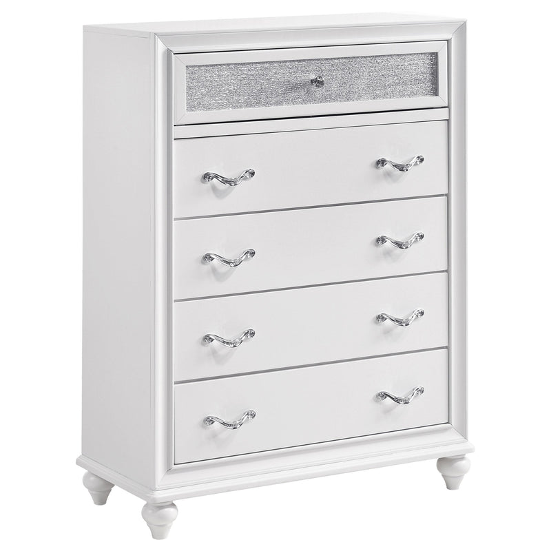 Barzini 5-piece Eastern King Bedroom Set White - 205891KE-S5