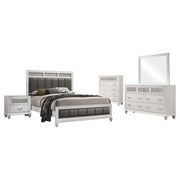 Barzini 5-piece Queen Bedroom Set White - 205891Q-S5