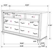 Barzini 5-piece Queen Bedroom Set White - 300843Q-S5