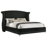 Barzini Upholstered California King Wingback Bed Black - 300643KW