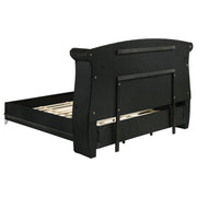 Barzini Upholstered California King Wingback Bed Black - 300643KW