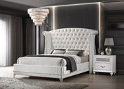 Barzini Upholstered Eastern King Wingback Bed White - 300843KE