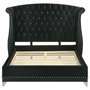 Barzini Upholstered Queen Wingback Bed Black - 300643Q