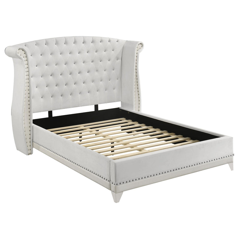 Barzini Upholstered Queen Wingback Bed White - 300843Q