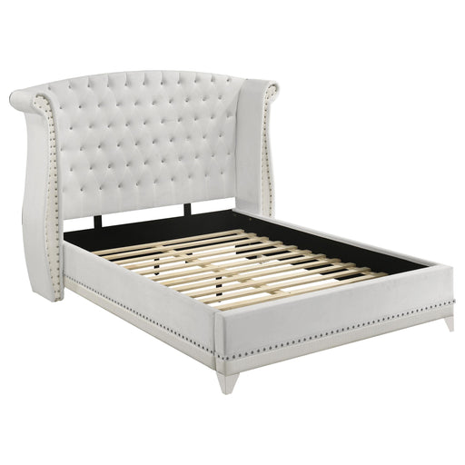 Barzini Upholstered Queen Wingback Bed White - 300843Q
