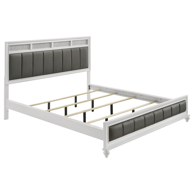 Barzini Wood California King Panel Bed White - 205891KW