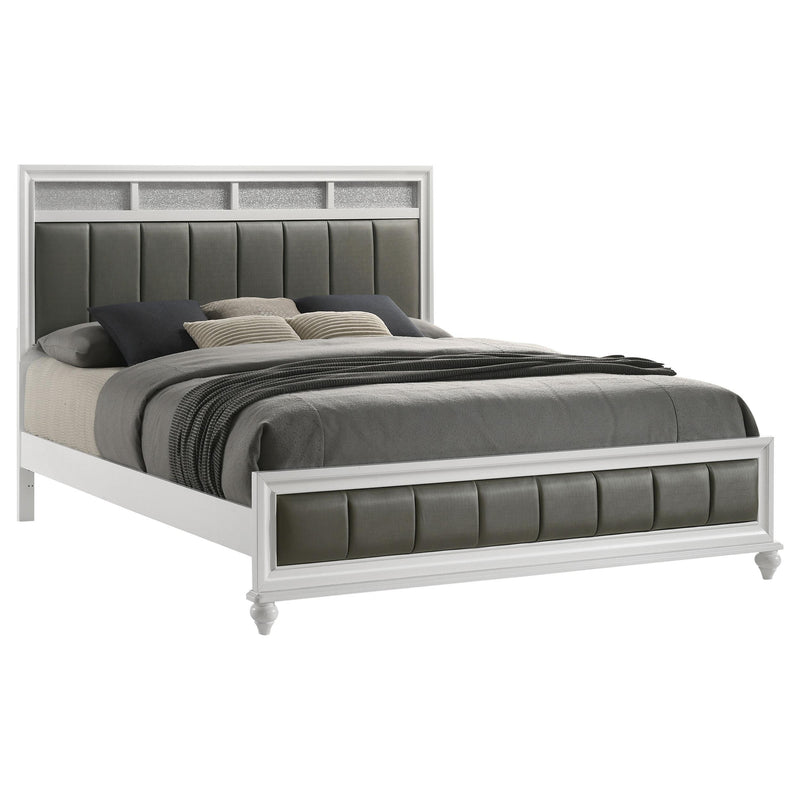 Barzini Wood Eastern King Panel Bed White - 205891KE