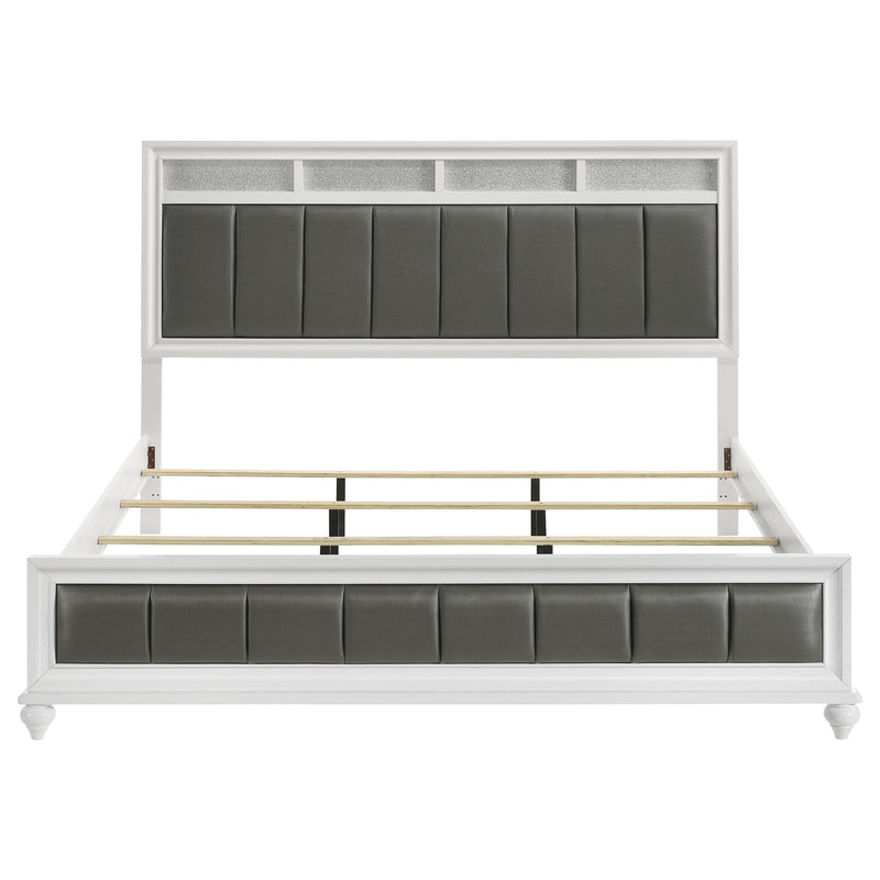 Barzini Wood Eastern King Panel Bed White - 205891KE