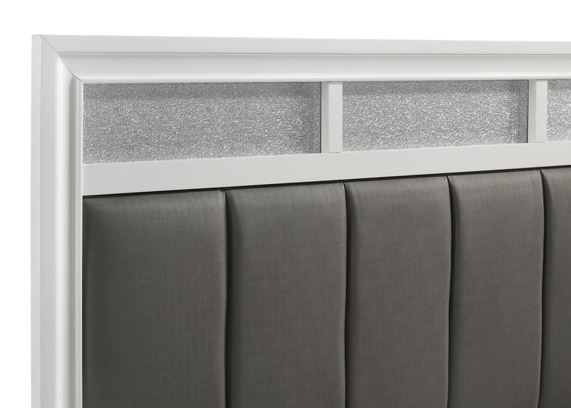 Barzini Wood Eastern King Panel Bed White - 205891KE