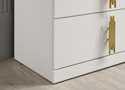 Basildon White/Gold Chest - FM7271WH-C