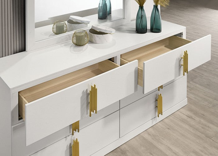 Basildon White/Gold Dresser - FM7271WH-D