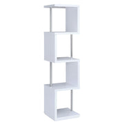 Baxter 67-inch 4-shelf Bookshelf White and Chrome - 801418