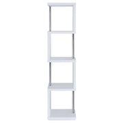 Baxter 67-inch 4-shelf Bookshelf White and Chrome - 801418