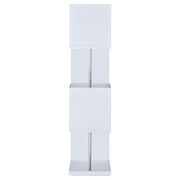 Baxter 67-inch 4-shelf Bookshelf White and Chrome - 801418
