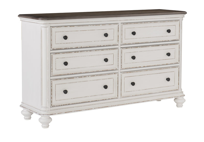 Baylesford Antique White Upholstered Panel Bedroom Set - Gate FurnitureBedroom Set