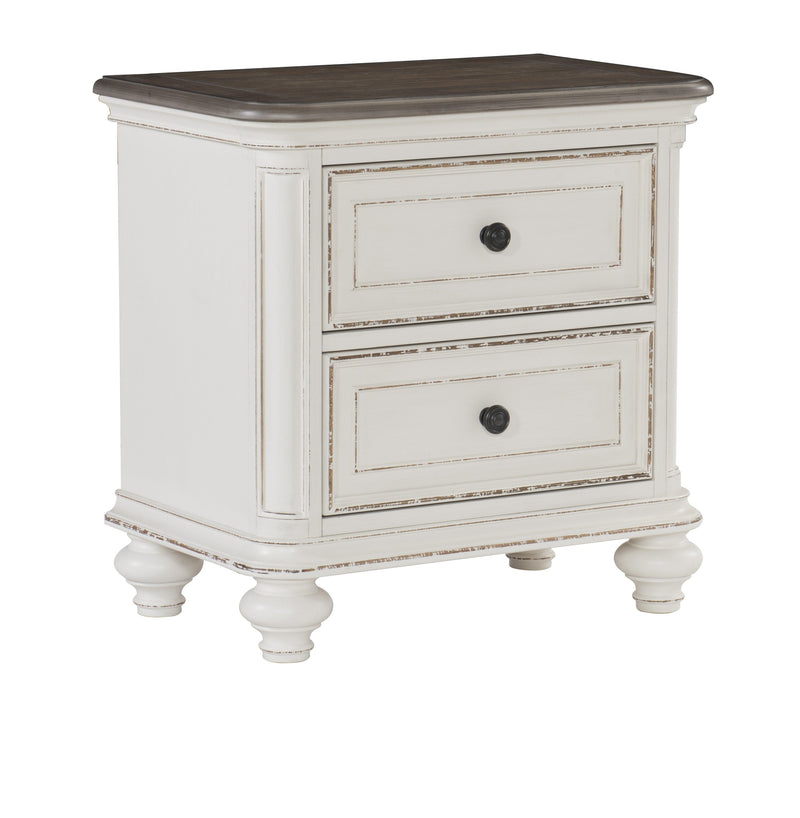 Baylesford Antique White Upholstered Panel Bedroom Set - Gate FurnitureBedroom Set