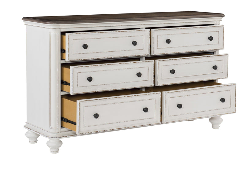 Baylesford Antique White Upholstered Panel Bedroom Set - Gate FurnitureBedroom Set