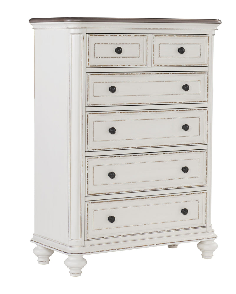 Baylesford Antique White Upholstered Panel Bedroom Set - Gate FurnitureBedroom Set