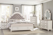 Baylesford Antique White Upholstered Panel Bedroom Set - Gate FurnitureBedroom Set