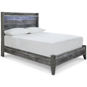 Baystorm Full Panel Bed with Mirrored Dresser and Nightstand in Gray - PKG014150