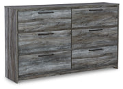 Baystorm Full Panel Headboard Bed with Dresser in Gray - PKG003676
