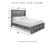 Baystorm Full Panel Storage Bed and Nightstand - B221B96
