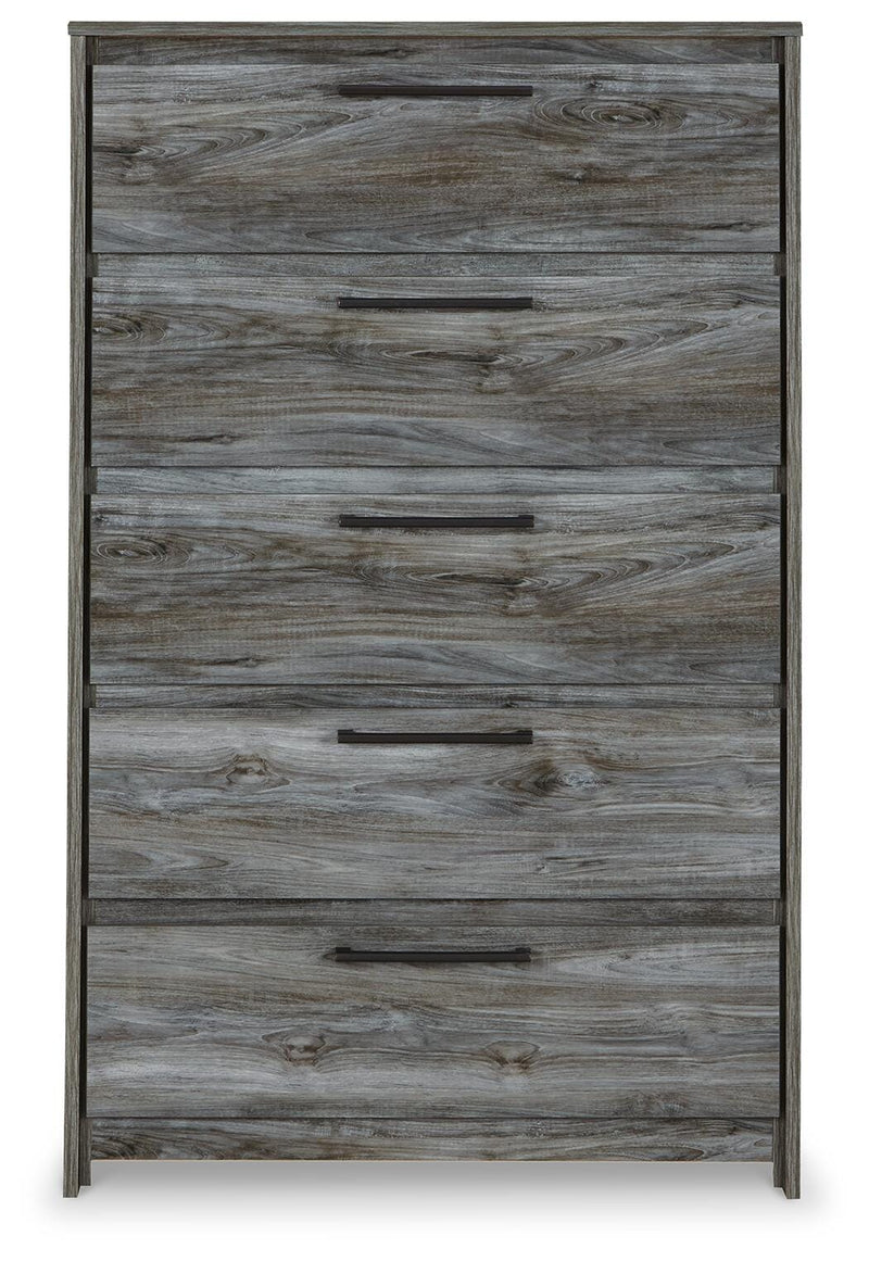 Baystorm Gray 2 Twin Panel Beds, 2 Mattresses, 2 Foundations, and Chest - B221B45