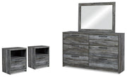Baystorm Gray Dresser, Mirror and 2 Nightstands - B221B64