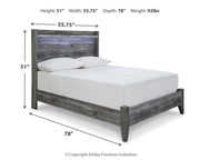 Baystorm Gray Full Panel Bed and Chest - B221B50
