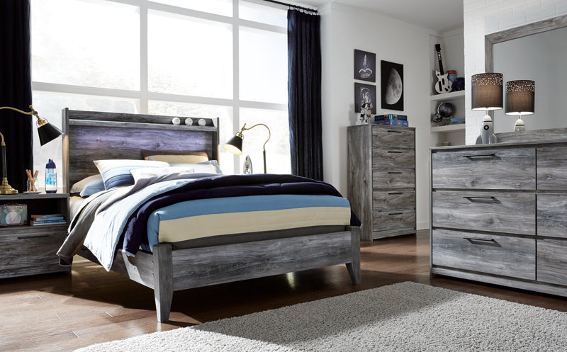 Baystorm Gray Full Panel Bed and Chest - B221B50