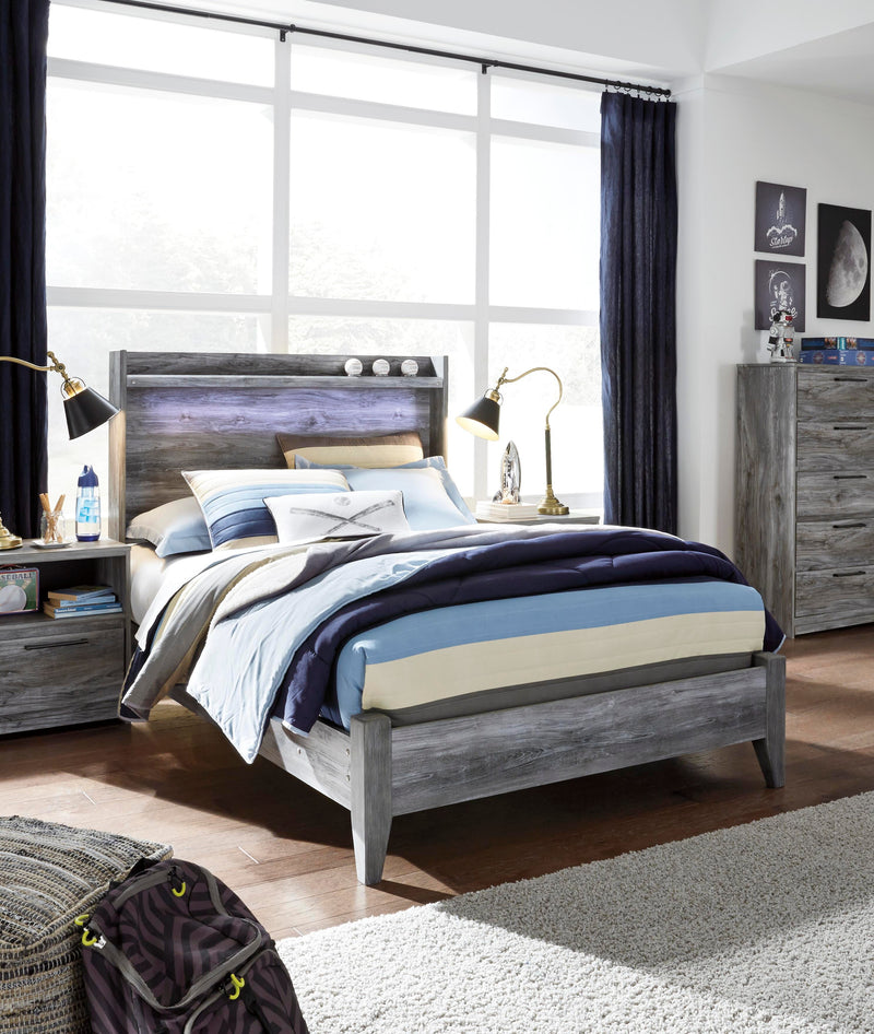 Baystorm Gray Full Panel Bed and Chest - B221B50