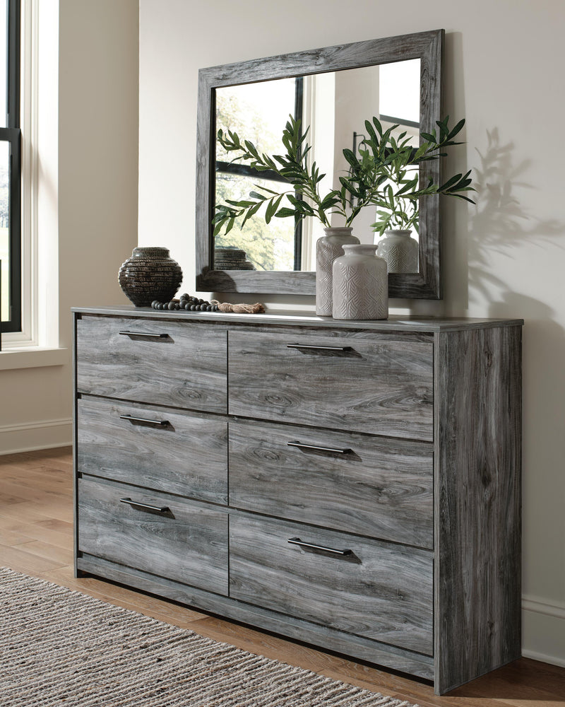 Baystorm Gray Full Panel Bed, Dresser, Mirror and Chest - B221B80