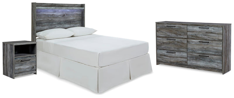 Baystorm Gray Full Panel Headboard, Dresser and Nightstand - B221B59