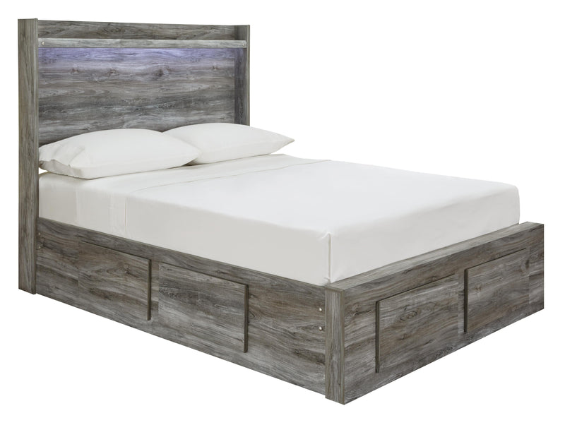 Baystorm Gray Full Panel Storage Bed and Nightstand - B221B91