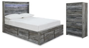 Baystorm Gray Full Storage Bed and Chest - B221B79